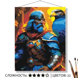 Картина по номерам на холсте 50х40 "Воин с орлом" Знайленд КН5040747