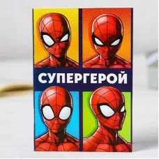 Блокнот А6 32л на скрепке Super hero Человек-паук 3984104