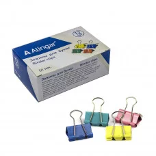 Зажимы для бумаг 51 мм, Alingar, цветные, уп. 12 шт AL6781