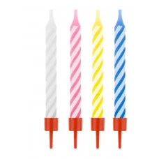 Свечи для торта с держателями MESHU "Мини", 2-х цветные, 8см, 12шт 364820