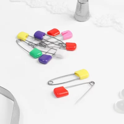 Булавка английская металл 3,8*1*0,4см головка пластик наб 10 шт цена за МИКС 1212512