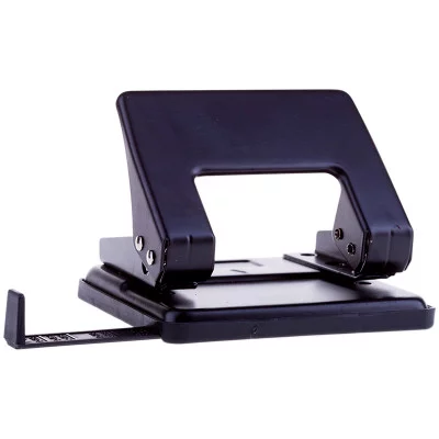 Дырокол OfficeSpace 20л., металлический, черный, с линейкой Спейс 180177