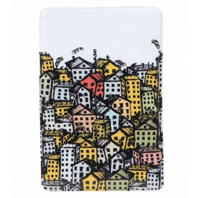 Обложка для проездного, 6,5*0,3*9,5см, с нанесенным рисунком, "Крыши домов"   3279297