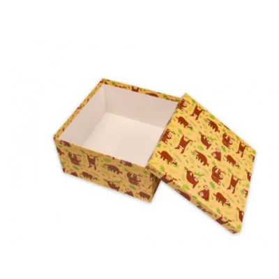 Коробка квадратная подарочная 1 шт Ленивец 15 х 15 х 15 см РазборПП-3281