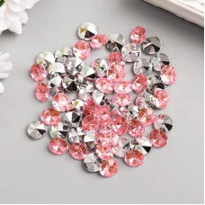 Декор для творчества пластик "Стразы алмаз. Светло-розовые" набор 60 шт d=1 см 5100854