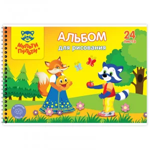 Альбом для рисования 24л А4 на гребне Мульти-Пульти Енот в волшебном мире 305189