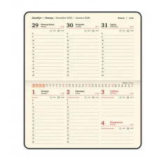 Еженедельник датированный 2026 МАЛЫЙ ФОРМАТ 95х155 мм, А6, BRAUBERG "Augustus", под кожу, черный, 117186