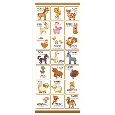 Магнитная закладка "Домашние животные и питомцы (английский язык)" 63.586.00