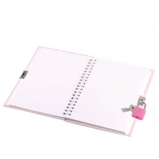 Подарочный блокнот 13,0 см * 18,0 гребень, Alingar, мат. ламинация, замочек, 45 л. клетка, Лапки коралловый AL11801