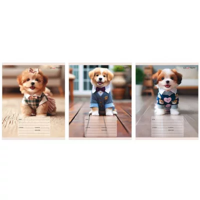 Тетрадь А5 12л "Милые щенки" КанцЭксмо ТКЛ129242