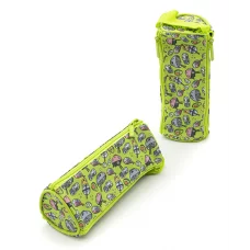 Пенал CK-79 "Суши" треугольный, текстиль, с двумя карманами на молниии, зеленый, в ПВХ-пакете (1/12/240) 320197