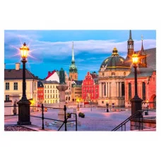 Холст с красками 30х40 см по номерам. Вечерняя площадь (10313140/030220/0006204,Китай)