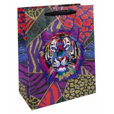 Dream cards Пакет подарочный с мат. лам.  и  3D картинкой 33 x 26,7 x 13,7 см (L) Тигр, 210 г ПКП-3760