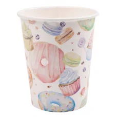 Стаканы бумажные Пончики (250 мл, 6 шт) флоупак ФЛ-0954