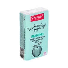 Платочки бумажные 61200 PREMIAL трехслойные "Зеленое яблоко"