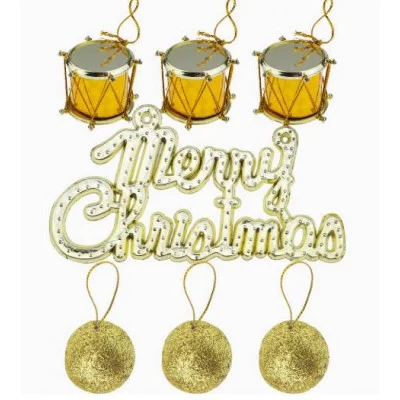 Набор новогодних украшений 3 см Чудесный Новый год золотой 13 шт. НУ-4417