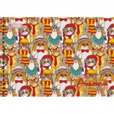 Альбом для рисования 40л Гребень мел картон твин лак многоуровневый конгрев 140г/м2 Модные коты АСК2Л402059