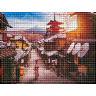 Алмаз мозаика (клас.) 30х40 см, с подр., с полн. заполн. (30 цв.) Улочки Киото (Арт. НД-0347)