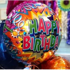 Шар (18\'\'/46 см) Круг, С Днем Рождения (свечи), 1 шт. 401574