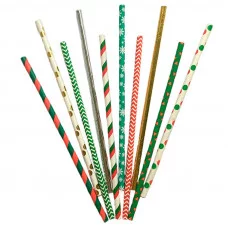 Трубочки для коктейля ПатиБум "Праздничное ассорти", ассорти, бумажные, 10шт. 303757