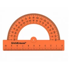 Транспортир пластиковый ErichKrause Caribbean Sunset 180°/10см оранжевый 57920