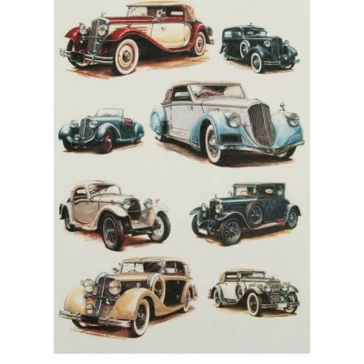 Декупажная карта "Ретромобиль" 54 г/м2 формат А4 (0009) 2701961