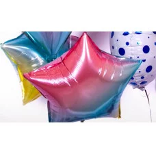 Шар (18\'\'/46 см) Звезда, Нежная радуга, Градиент, 1 шт. 17276