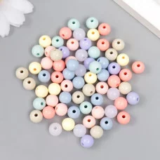 Бусины для творчества пластик "Пастельные тона" матовые набор 20 гр d=0,8 см   7877181