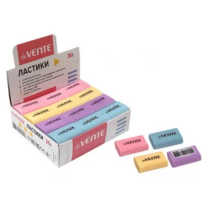 Ластик "Pastel" синтетический каучук, прямоугольный цветной, 37x24x11 мм 8030907