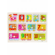 Деревянная игрушка. Рамка-вкладыш 22,5х30см "УЧИМСЯ СЧИТАТЬ" AN02348