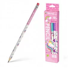 Карандаш черно-графититный, Yalong HB, дерево, с ластиком, трехгранный, заточенный РазборYL191325