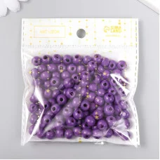 Бусины для творчества дерево "Фиолетовый" d-0,8 см, набор 20 гр   9463314