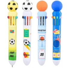 Авторучка 10-ти цветная SPORTS  детская цветной корпус с рисунком ассорти JD-6647