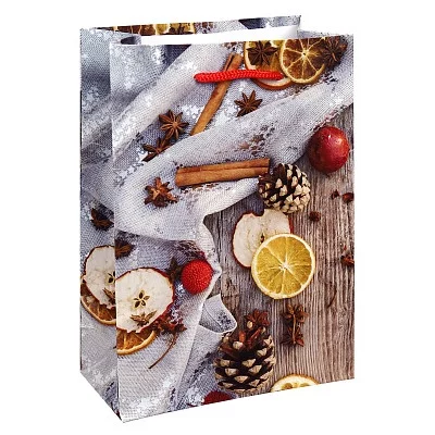 Optima Пакет подароч.с глянц. ламинац. 14x20x6,5 см (MS) Фруктовое ассорти с корицей, 128 г ПКП-5642