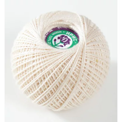 Нитки вязальные "Ирис" 150м/25гр 100% мерсеризованный хлопок цвет 0103 1270695