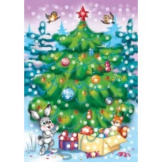 МОЗАИКА ИЗ СТРАЗ. Формат А5 (с перьями). Ёлочка (Арт. М-6814)