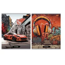 Тетрадь КЛЕТКА 36л. ГОРОДСКОЙ МИКС (36-5768) (обл.- мелов. картон, второй блок) 36-5768