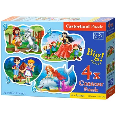Пазлы в ассортименте 3#4#6#9 деталей CastorLand Cказочные друзья 12П282