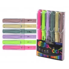 Карандаши цветные вечные Alingar 6 цв., с ластиком, круглый, цветной, пластиковый корпус, заточенные, ПВХ упаковка AL11070