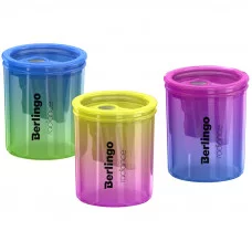 Точилка пластиковая Berlingo "Radiance", с контейнером, 2 отверстия, ассорти 287223