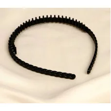 Ободок для волос "Ночка" гребень косичка 1,8см чёрный 10105049