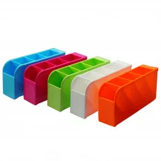Подставка для канцелярских принадлежностей "Стойка", 9х5х20см, 4 секйии, пластик, цв.ассорти 7085(7087) 285261