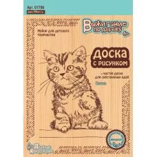 Выжигание Доски для выжигания 2 шт Котик блистер 103418