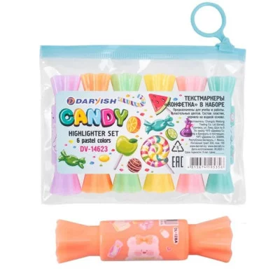 Текстмаркеры "Конфетка" в наборе 6 цветов DV-14623
