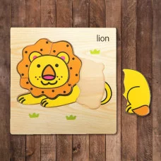 Пазл-вкладыш на деревянном основании "Лев" 2313360