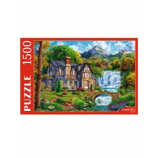 ПАЗЛЫ 1500 элементов. ДОМИК У БОЛЬШОГО ВОДОПАДА ФП1500-0682