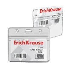 Бейдж горизонтальный 1шт без ленты ErichKrause 95х58 мм, прозрачный Разбор62073