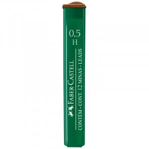 Грифели для механических карандашей Faber-Castell "Polymer", 12шт., 0,5мм, H 286026