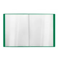 Папка с 60 вкладышами СТАММ "Стандарт" А4, 21мм, 700мкм, пластик, зеленая 355311