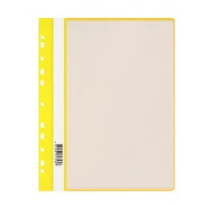 Папка-скоросшиватель с 10 вкладышами СТАММ с перфорацией, А4, 160мкм, пластик, желтая 371565